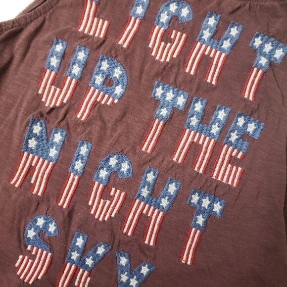 Lucky Brand 4th of July flag firework Tank Top "light up the night sky" size S - Picture 2 of 7